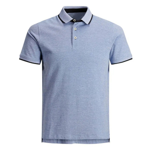 Polo en coton d'été pour hommes, vente en gros, T-shirt Slim Fitness à manches courtes, logo personnalisé, motif imprimé de style urbain et uni - Product Image 1