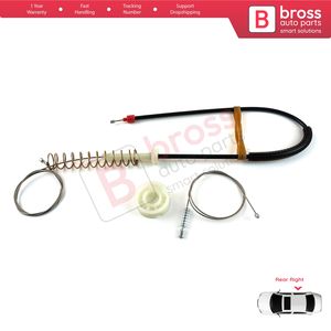 BWR5379 Kit de reparación de regulador de ventana puerta trasera derecha para 5 Series E39 04/1999-2004 4/5 Door Facelift 51358252430 Bross Auto Parts - Product Image 2