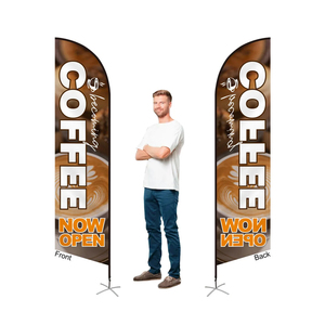 Entrega rápida personalizada 2,3x9,5 pies tamaño personalizado impresión recta playa pluma Banner publicidad bandera personalizada - Product Image 5