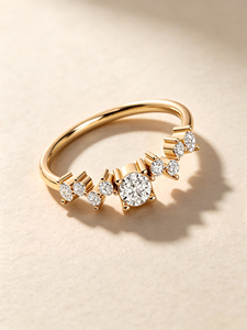 HKJA 14K Solid Gold Natural Diamond <b>Crown</b> <b>Ring</b> Custom Fine Jewelry OEM ODM Engagement <b>Ring</b> Manufacturer - Product Image 3