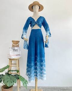 Elegante vestido de noche diario para mujer con adorno de encaje con mangas y cintura natural, patrones de hendidura; para ocasiones - Product Image 5