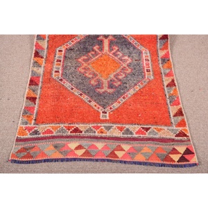 Tapis turc vintage 3,2x12,3 pi (96x374 cm), tapis rouge uni Herki - Product Image 5