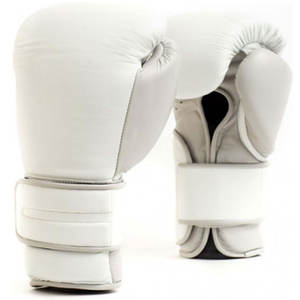 ชุดถุงมือชกมวยสีขาวปรับแต่งได้พร้อมสายรัดข้อมือหนัง - Product Image 1