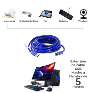 Cavo di Prolunga USB 3.0 Maschio-Femmina ad Alta Velocità, 5 Metri, USB Tipo A - Product Image 2