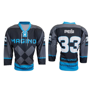 Jersey de hockey de secado rápido de alta resistencia, uniforme de hockey sobre hielo transpirable con cordón de escote para equipo de práctica de equipo de hockey para adultos - Product Image 3
