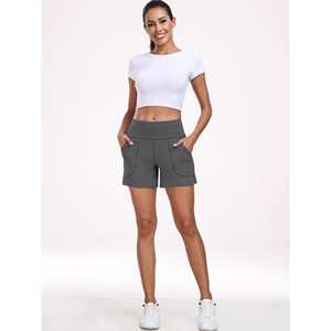 Shorts de gymnastique respirants de haute qualité pour les femmes Élégant personnalisé Skinny Fit couleur unie course Yoga tenue décontracté Shorts pour femmes - Product Image 5