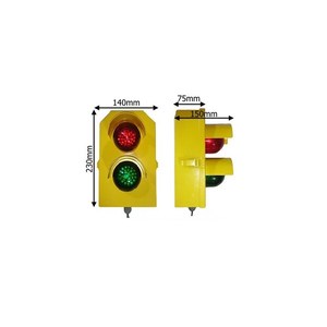 Mini feux de circulation à deux lumières de 70 mm, LED jaune, 12V, alimentation solaire, en aluminium et PC durables - Product Image 2
