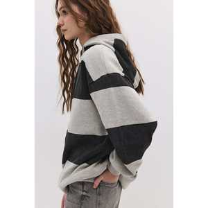 Sudadera de Cuello Redondo a Rayas para Uso Diario, 100% Algodón - Product Image 3