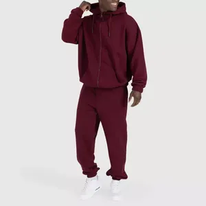 Ventes en gros de survêtements pour hommes de haute qualité, sur mesure, avec fermeture éclair, en molleton 100% coton, jogging pour hommes - Product Image 1