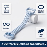 Bandes de résistance réglables en forme de 8 avec double poignée, bande élastique de traction pour exercices du dos, des bras et des épaules