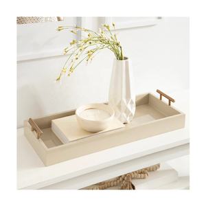 Bandeja de madera Rectangular con mango de metal, fabricante al por mayor - Product Image 3