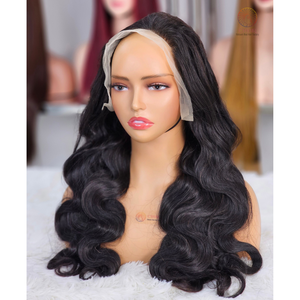Venta al por mayor Remy pelo Glueless transparente encaje Frontal pelucas 13X4 para las mujeres negras 24 pulgadas cuerpo onda Peluca de cabello humano - Product Image 1