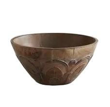 Tazón de madera para servir ensaladas hecho a mano de madera dura con juego de servidores Tazones de ensalada grandes Tazón para servir con cucharas para servir - Product Image 2