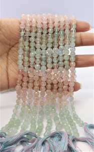 Luxury Design Natural <b>Aquamarine</b> Faceted Round Beads with Multi Color Beads for Jewelry Making DIY Craft Making Supplies - Product Image 5