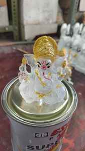 Statue de Ganesh Ji en résine religieuse peinte à la main avec un design polynésien, ventre rond tenant des bonbons pour la décoration de la maison et les cadeaux - Product Image 2