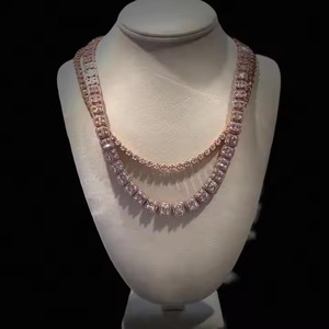 Collier en argent sterling 925 de 10mm pour hommes et femmes Miami Cuban Link Prong Chain Vintage Gold 10k Solid Gold Iced Cuban Style - Product Image 2