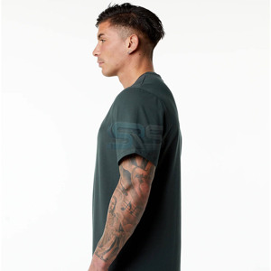 Venta al por mayor 100% algodón Loose Fit camiseta estampada para los hombres de malla transpirable de secado rápido Fitness Running entrenamiento cómodo gimnasio camisa - Product Image 6