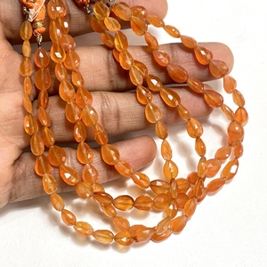 Perles en forme de pépite à facettes pierre précieuse cornaline orange naturelle en gros fournitures de perles - Product Image 4