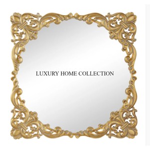 Majestuoso Marco de espejo de pared de diseño de metal antiguo con esquinas ornamentales y cuentas decorativas para un gran impacto visual - Product Image 5