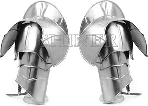 Paire de Pauldrons Gothiques en Acier Médiéval avec Épaule de Chevaliers Gorgés Acier de Calibre 18 Fonctionnel pour Roleplay & Cosplay Costume - Product Image 3