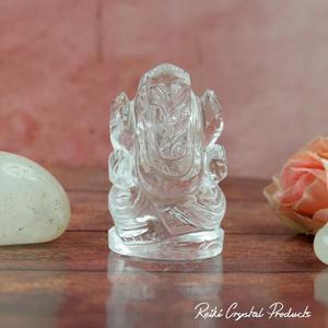 Idole de Ganesha en cristal de quartz clair, Murti de 1 pouce, objet décoratif pour la protection - Product Image 5