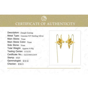 Elegantes Pendientes Colgantes con Flor de Iris, Clásicos Chapados en Oro, con un Lindo Diseño de Estrella, Ideales para Fiestas, Bodas y Regalos - Product Image 6