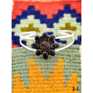 Southwest Handmade Black Jack & Sterling Silver Cuff Bracelet Fashionable Accessory - Product Image 3