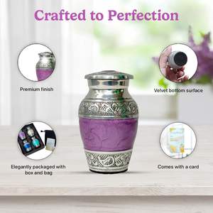 American Style Multi-Color Enameled <b>Keepsake</b> Cremation Urn Set of 4 with Gift <b>Box</b> Small Urns Supplies - Product Image 5