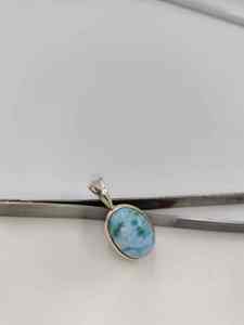 Pendentif larimar naturel de qualité supérieure, pendentif en argent sterling 925, pendentif en pierres précieuses, pendentif ovale OEM - Product Image 2