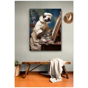 Pittura su vetro gatto amante dell'arte