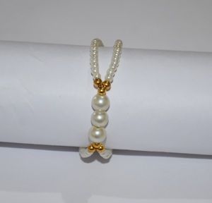 Top quality Pearl <b>Gemstone</b> beads 4X8 mm bead <b>bracelet</b>. Gold plated <b>bracelet</b>. <b>gemstone</b> beads handmade <b>bracelet</b> - Product Image 4