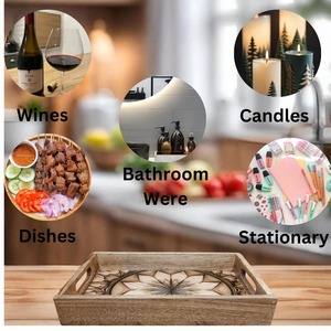 Nouveau plateau en bois pour maman femme parfaite idée cadeau de fiançailles plats de service assiettes pendaison de crémaillère plateau cadeau de mariage - Product Image 2