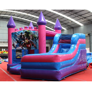 Pink <b>Inflatable</b> Bounce <b>House</b> Slide Combo Custom PVC Commercial Grade Pastel Princess Bouncy Jumping <b>House</b> Portable Kids Jumper - Product Image 5