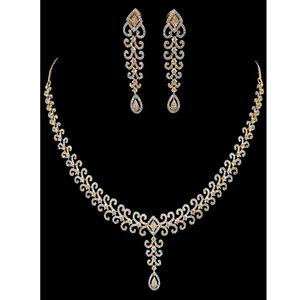 Gold White Finish Designer Necklace <b>Set</b> With White <b>Pearl</b> Beautiful Stone Necklace <b>Set</b> For Wedding Party - Product Image 1