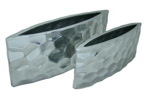 Nouveau design de vase à fleurs de haute qualité lot de deux pots en aluminium finition argentée pour la décoration de la maison salon et chambre à coucher - Product Image 4