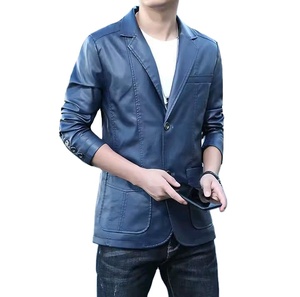 Nouvelle veste en cuir pour homme 2026, vente en gros, doublure en laine, imitation cuir PU - Product Image 1