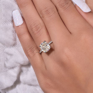 Elongated Cushion Cut 2.40 Ct <b>Moissanite</b> Diamond Hidden Halo Engagement <b>Ring</b> in Solid Gold Luxury Engagement <b>Ring</b> for Her - Product Image 5