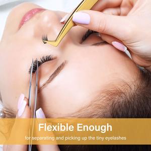 Volume L Forme Pointe Faux Cils En Acier Inoxydable Extension De Cils Pince À Épiler Méga Volume - Product Image 6