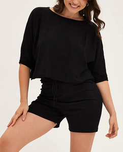 Biker <b>Short</b> <b>Set</b> for Women Crop <b>Top</b> + Biker <b>Shorts</b> Activewear OEM Women Casual <b>Short</b> <b>Set</b> Summer Fashion Custom Print Low MOQ - Product Image 2