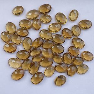 10mm 20mm Naturel Champagne Bière Citrine Quartz Pierre Ovale Damier Coupe Briolette Pierre Précieuse En Vrac AAA Qualité En Vrac En Gros - Product Image 3
