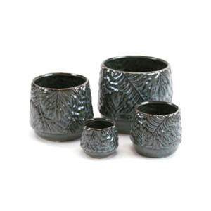CYC3308BL - Bol en forme de fougère bleu azur lavé, très grand format - 7,8 L x 6,5 H - Product Image 3