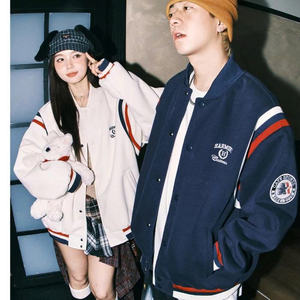 Chaqueta de béisbol americana bordada de primavera para hombre y mujer, estilo patchwork, holgada - Product Image 4