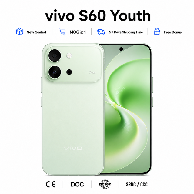 Wholesale vivo S60 Youth 5G Mobile Phone 7200mAh Huge Battery Dimensity 7500 50MP Camera 6.59 Inch 144Hz 1.5K AMOLED Unlocked