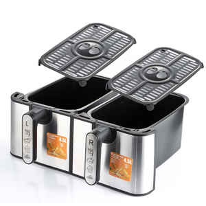 หม้อทอดไร้น้ำมัน AKANE A.5382 2000W 10 ลิตร แบบสองตะกร้า หน้าจอสัมผัสดิจิตอล หมุนได้ 360 องศา °   การออกแบบการไหลเวียนของอากาศ - Product Image 3