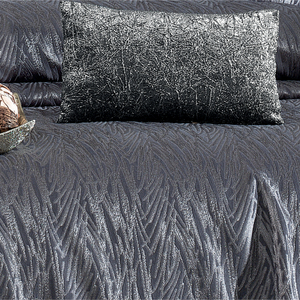 Juego de Ropa de Cama Guzide Riva Vivaldi Gris Antracita de 4 Piezas, Personalizado, Clásico, de Lujo, 100% Chenilla Orgánica Tejida a Rayas - Product Image 4