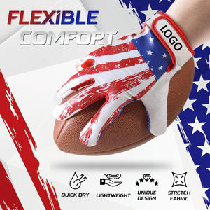 Venta caliente profesional completo Palma silicona receptor guantes estirables antideslizante fútbol empuñaduras con logotipo personalizado - Product Image 4