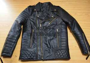 Veste en cuir de vache personnalisable de haute qualité Logo Style vintage Denim tissu teint uni fermeture éclair hiver Service OEM disponible - Product Image 6