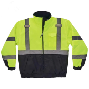 Veste décontractée en polyester réfléchissant de haute qualité pour hommes sur support veste de construction de sécurité au travail OEM personnalisée avec logo sur le devant - Product Image 5