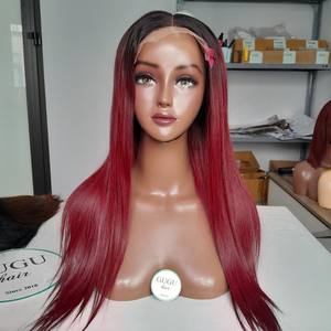 HD Bourgogne 5x5 Dentelle Fermeture Vente en gros Femmes Vietnamiennes Vierge Perruques de Cheveux Humains Avant de Lacet Perruque Haute Qualité Machine Extensions - Product Image 2