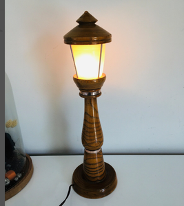 Home DecorOld Wooden and Copper Lamp 36 cm Vintage Handmade Stand High Quality LampGifted Item - Product Image 1